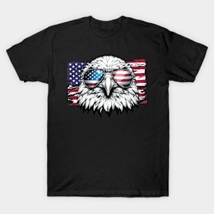 Eagle Patriotic Sunglasses American Flag 4th of July T-Shirt